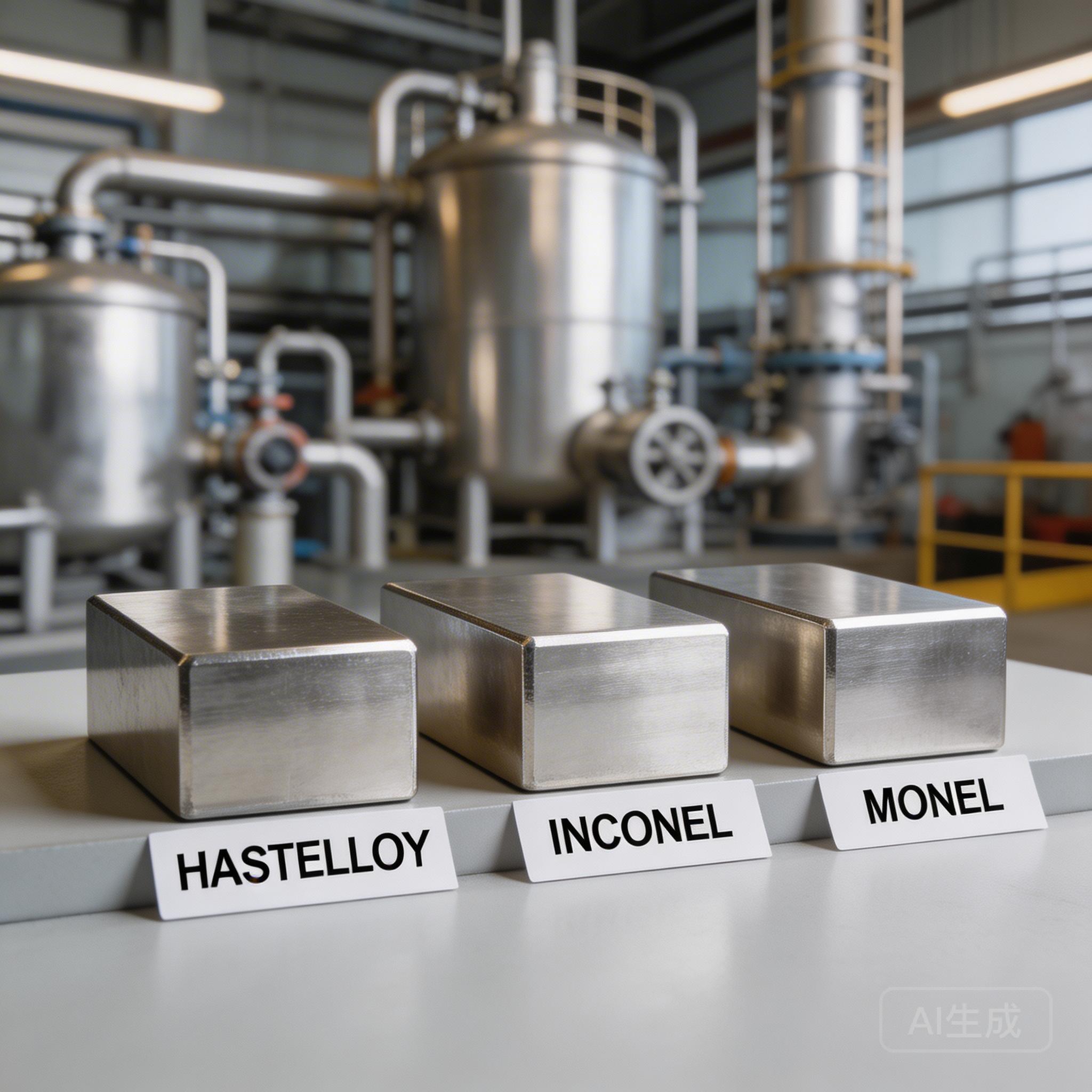 Nickel alloys industrial product showcase: Hastelloy, Inconel, Monel